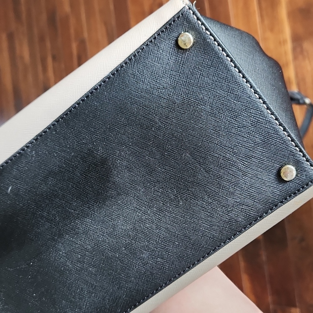 Kate Spade New York Black Taupe bag purse crossbody Leather - Picture 7 of 16